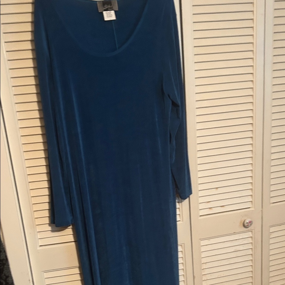 Slinky Brand Navy Long Sleeve Dress